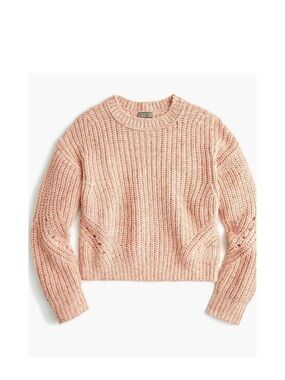 Point Sur J Crew Sweater Size Medium Chunky Knit Crewneck Wool Blend Pink